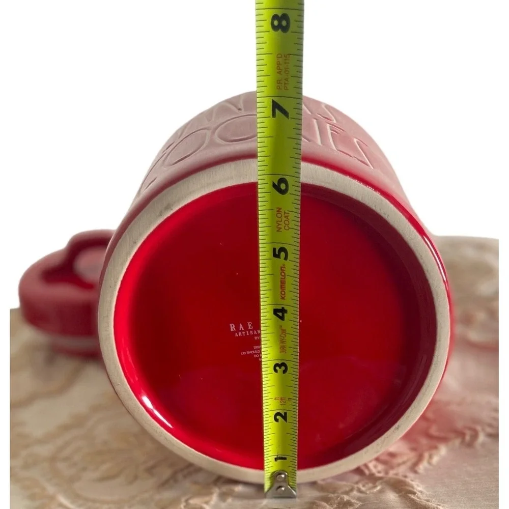 Rae Dunn Santa Cookies Jar Red‎ Ceramic Christmas Holiday Kitchen Decor Lid
